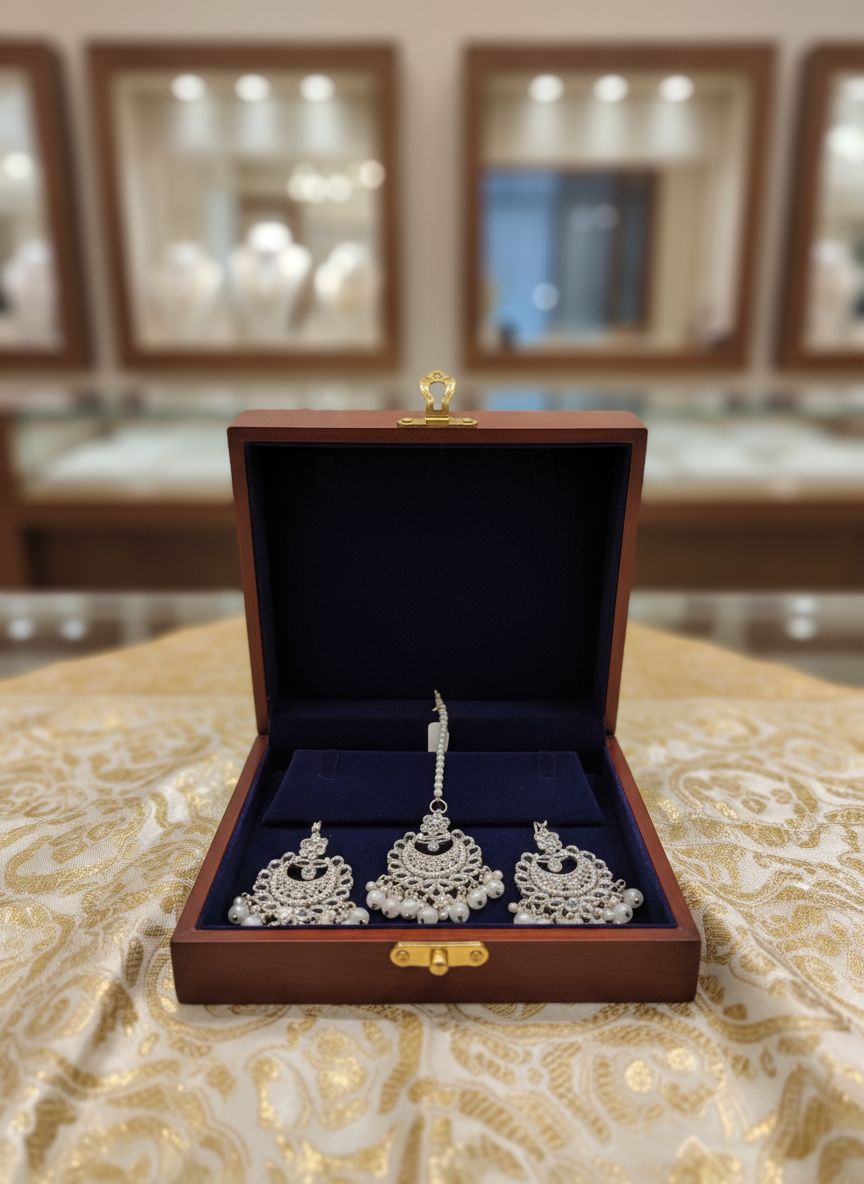 Earrings with teeka